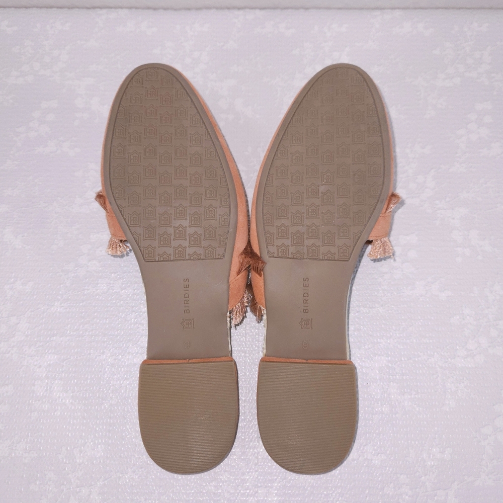 Birdies Coral Suede Fringe Backless Flats - Picture 10 of 10